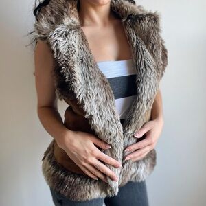 Live a Little Suede Fur Vest y2k